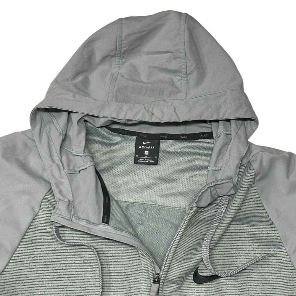 Nike Dry Fit Mens Size M Hoodie Full Zip Gym Running Training Activewear Pockets - Picture 4 of 10